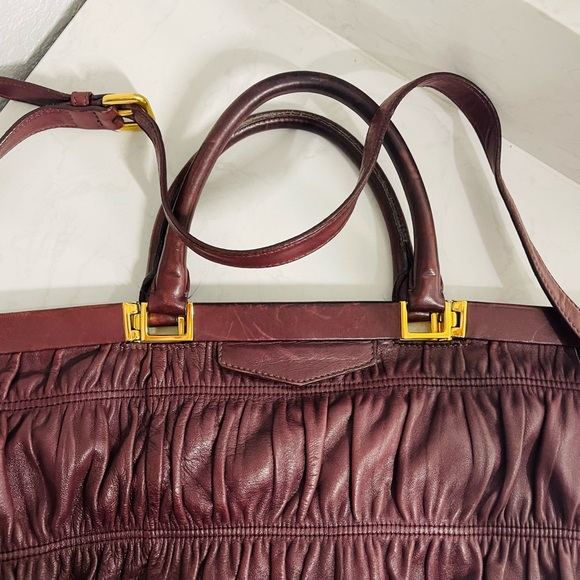 Prada Gaufre Handbag w Eggplant Napa Leather, great condition - Picture 7 of 17